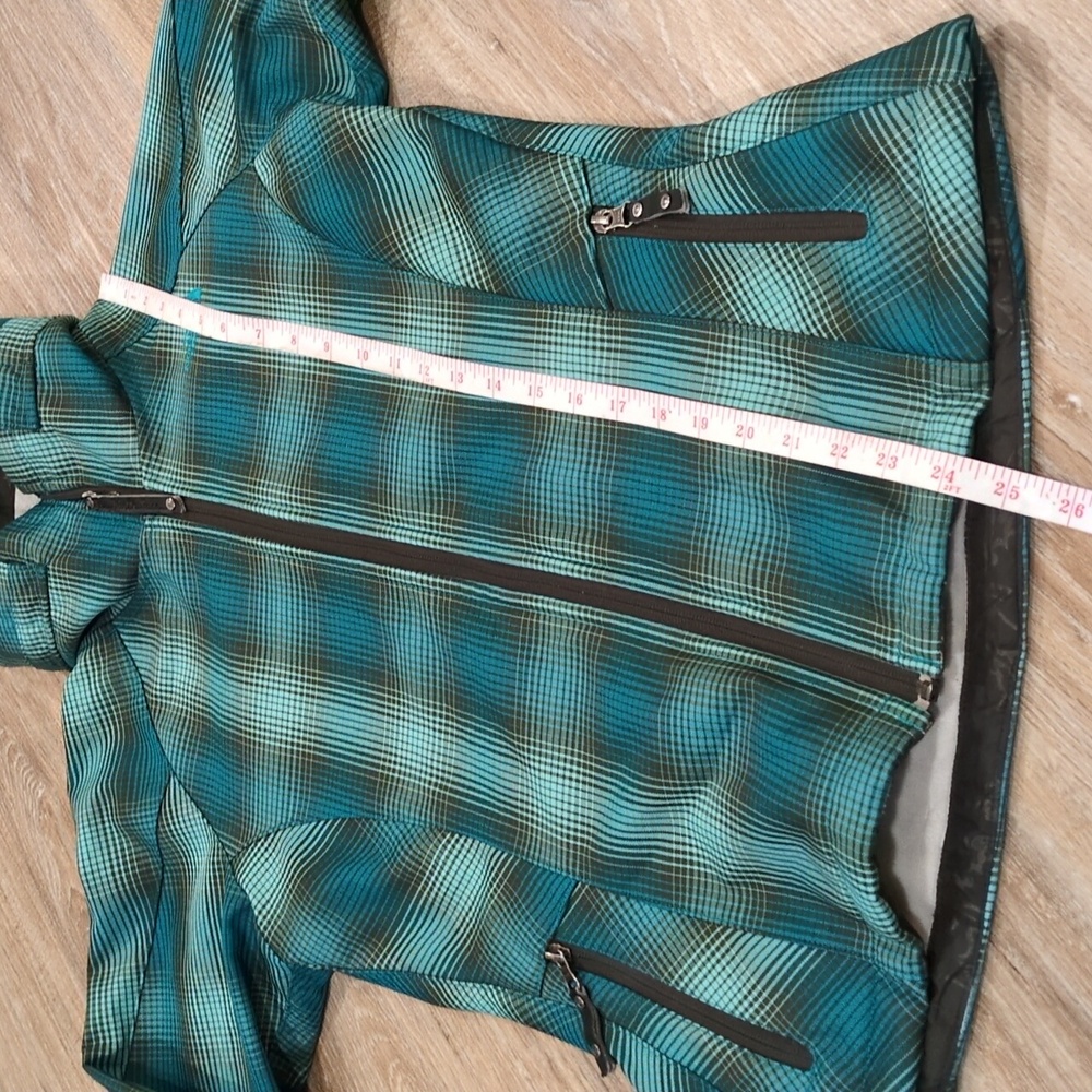 💙💚 The North Face Blue Checker Pattern Fleece Lined Jacket Women's size M 💚💙 - Picture 7 of 12